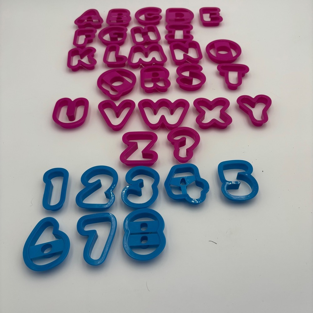 Unbranded Cookie Cutters Unisex OS Pink Blue Good Alphabet Number Set Incomplete